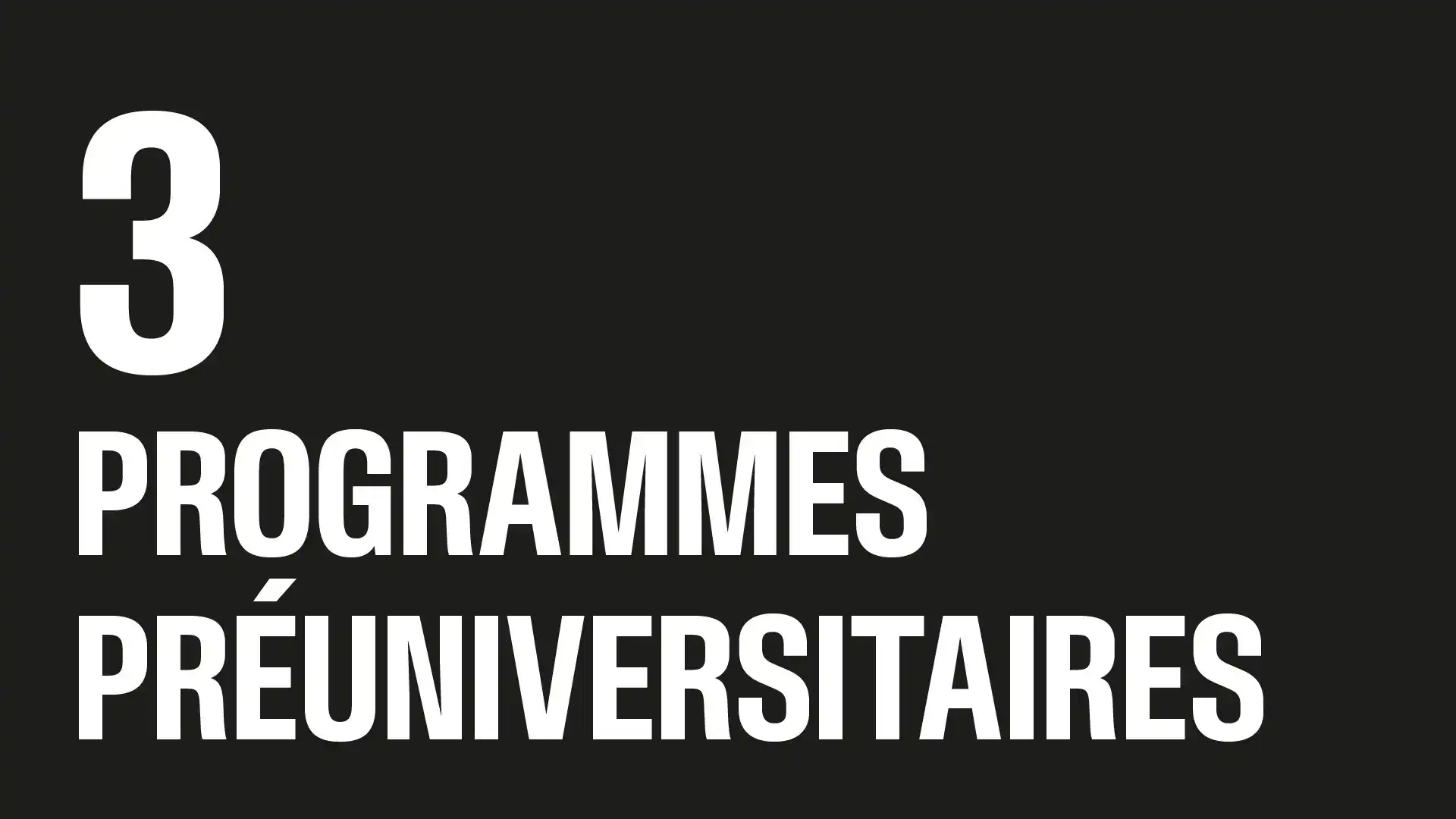 Programmes préuniversitaires