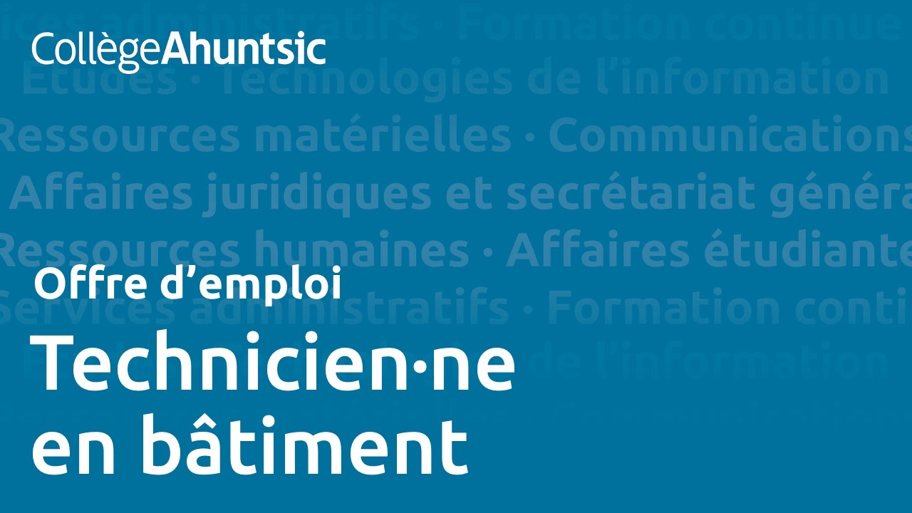 Emplois - Technicien en bâtiment