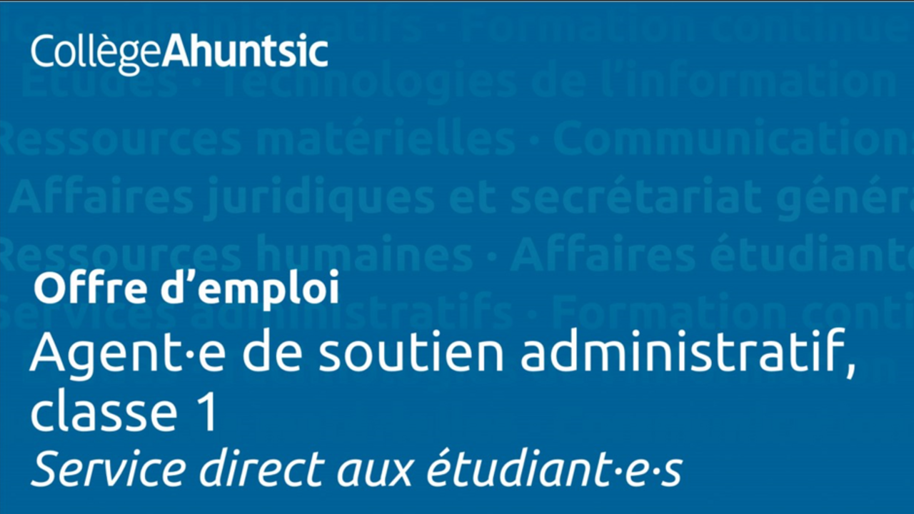 Emplois - ASA1 - service direct aux étudiant.e.s