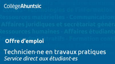 Emplois - Technicien.ne en travaux pratiques