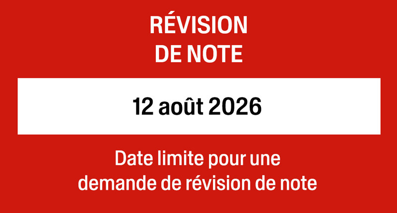 Révision de note - cours d'été 2026