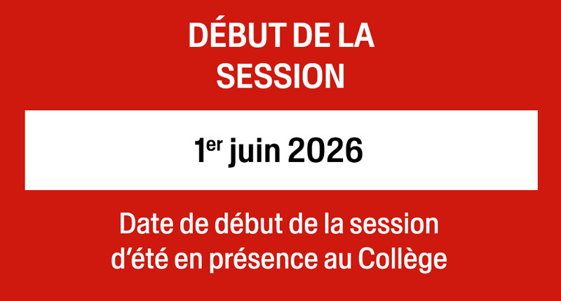 Début de la session - cours d'été 2026