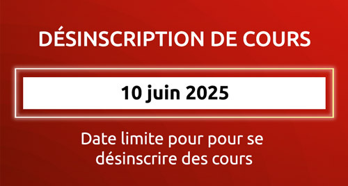 Désinscription de cours - cours d'été 2025