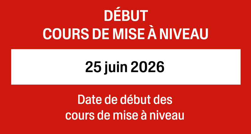 Début mise à niveau - cours d'été 2026