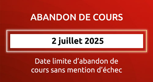 Abandon de cours - cours d'été 2025