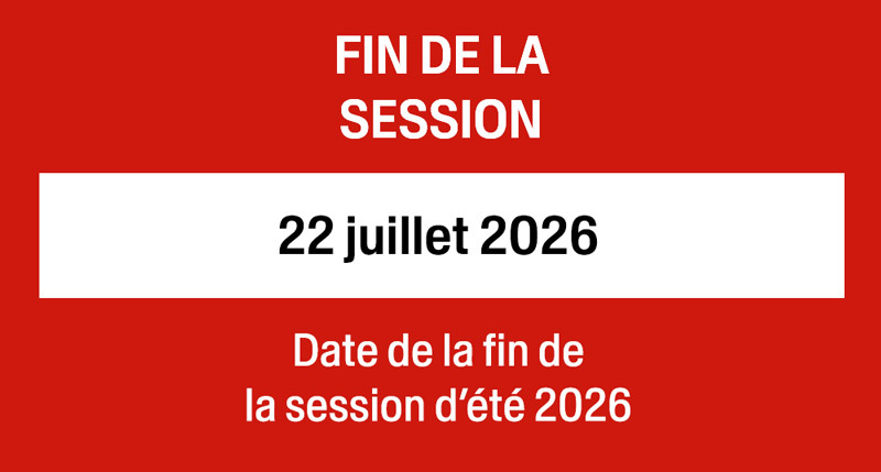 Fin de session - cours d'été 2026