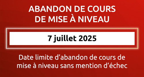 Abandon de cours mise à niveau - cours d'été 2025