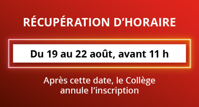Récupération d'horaire - A25