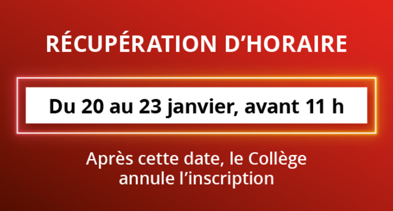 Récupération d'horaire - H26