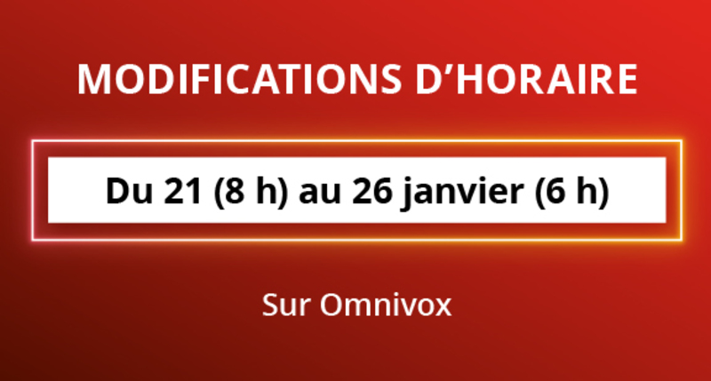 Modifications d'horaire - H26
