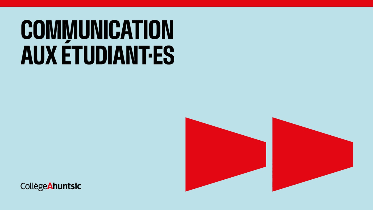 Communication aux étudiants
