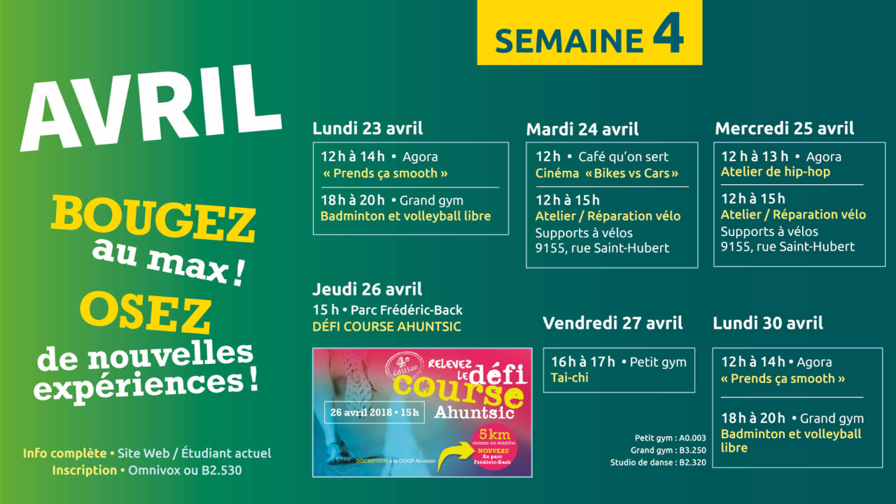 Avril bougez au max semaine 4
