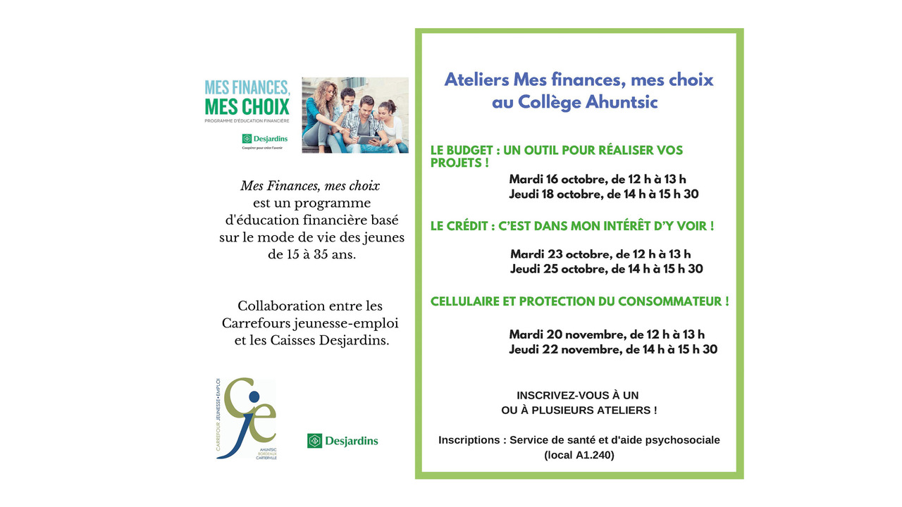 Ateliers - Mes finances