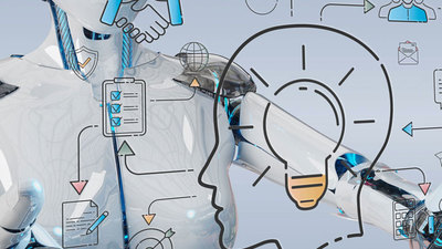 Robot intelligence artificielle carrée