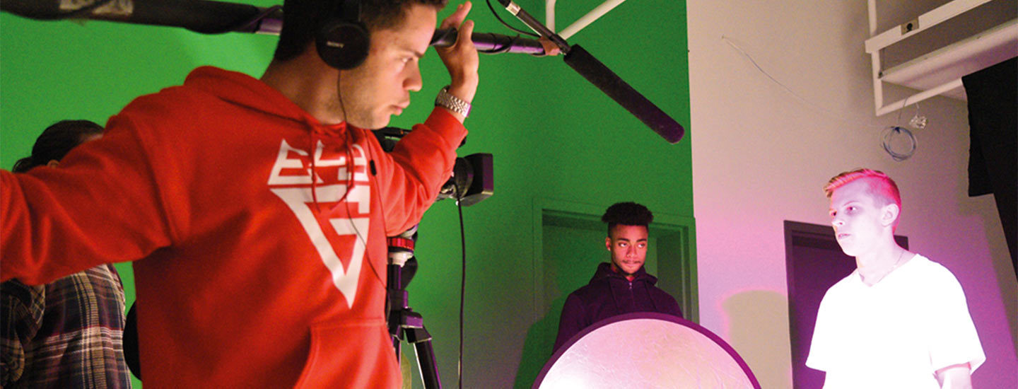 Cinéma tournage fond vert perche