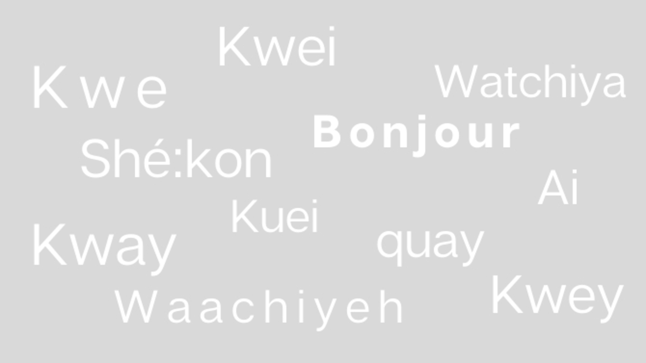 Bonjour - Langues autochtones -le bon