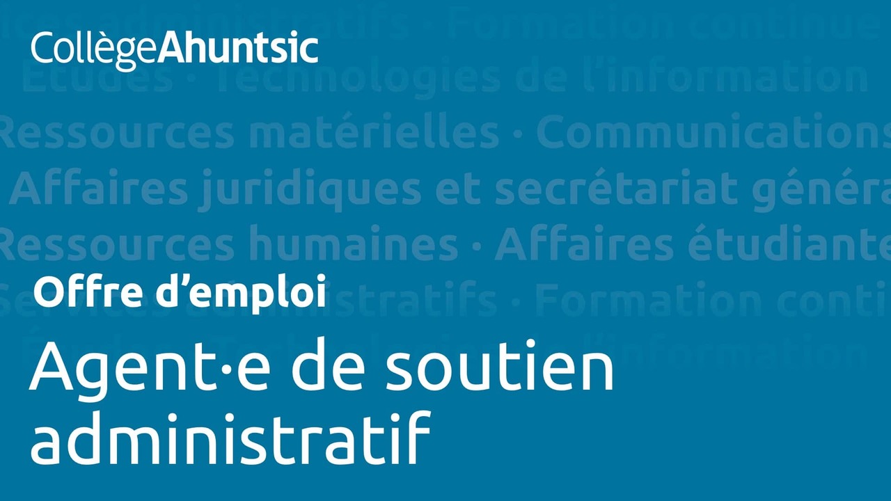 Emplois - Agent de soutien administratif
