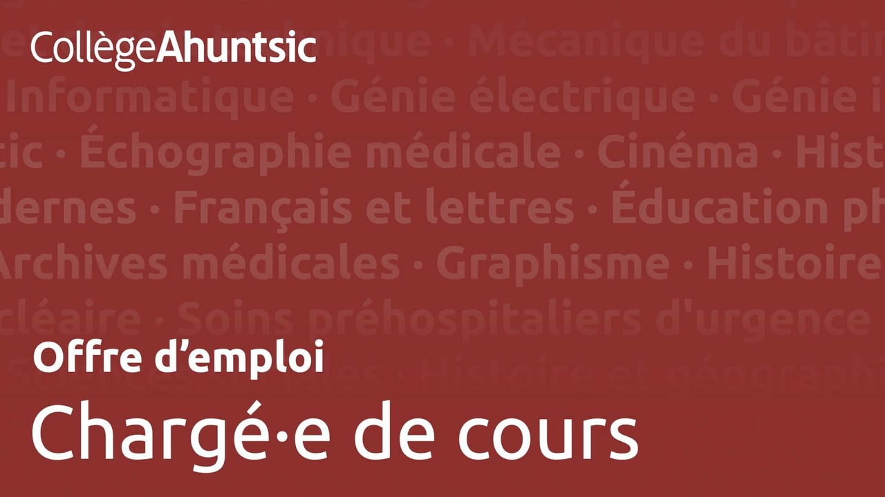 Emplois- Chargé de cours