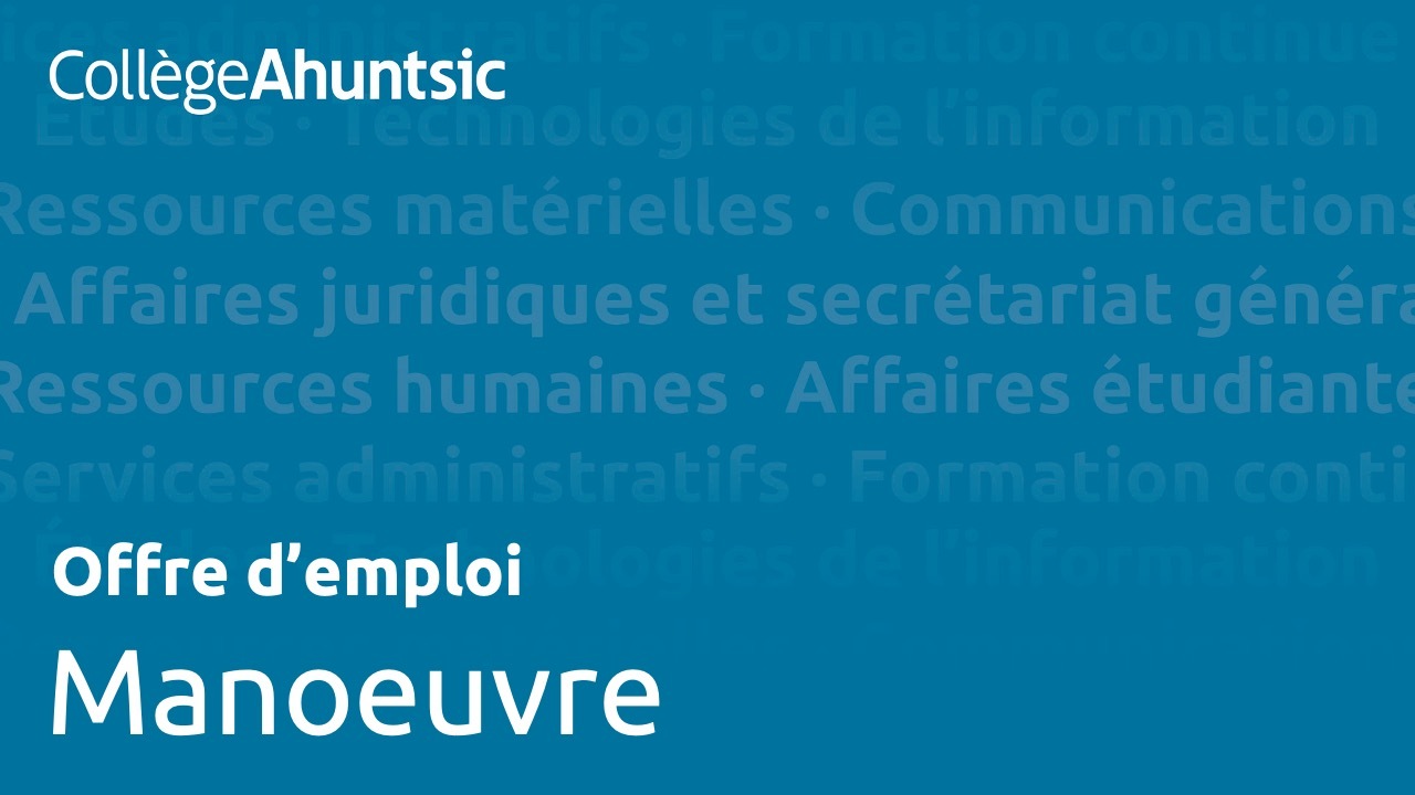 Emplois - Manoeuvre