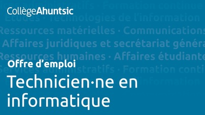 Emplois - Technicien en informatique
