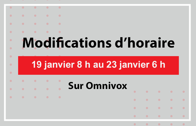 Modifications d'horaire - H23
