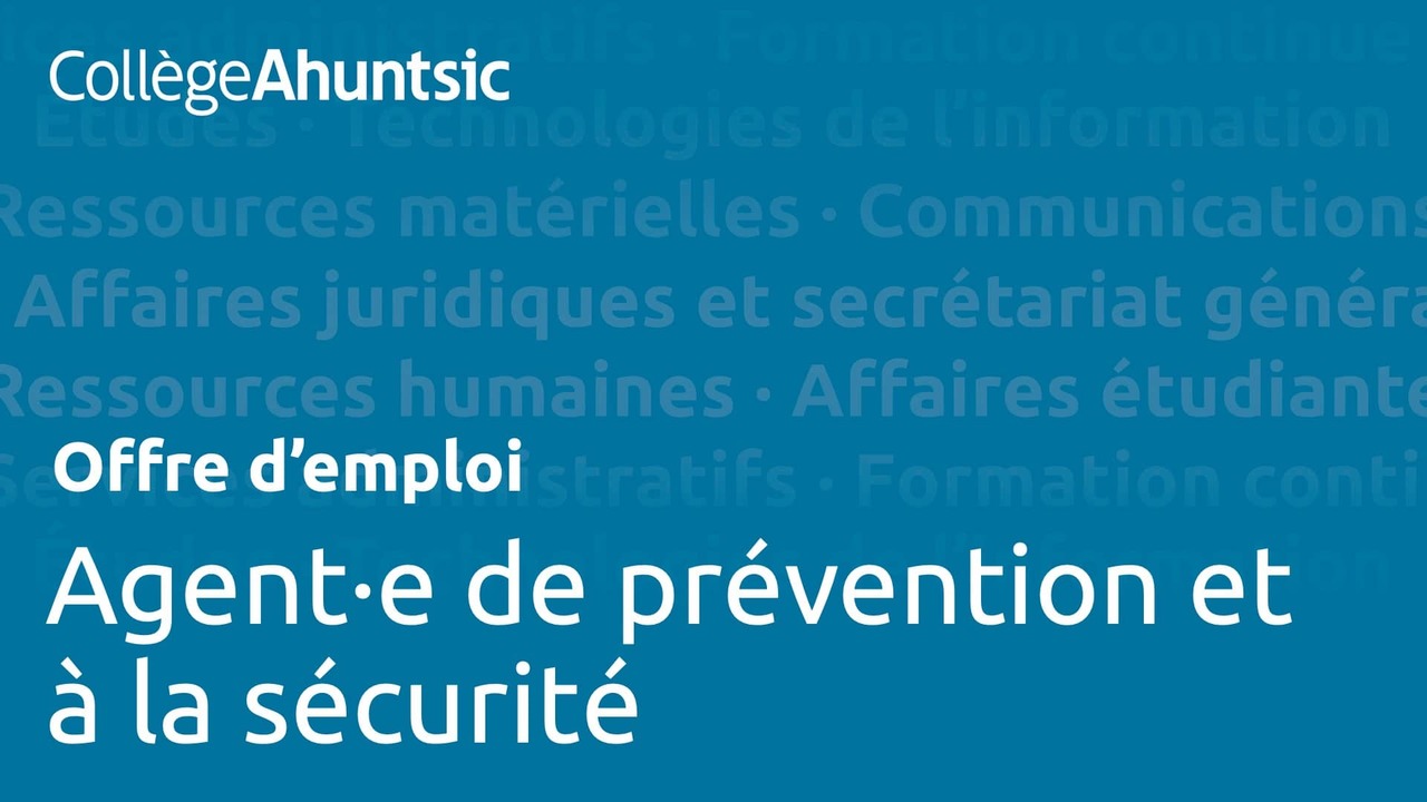 Emplois - Agent·e de prévention et à la sécurité
