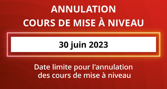 30 juin - Annulation des cours de mise à niveau