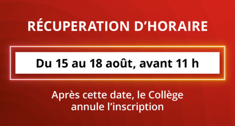 Récupération d'horaire - A23