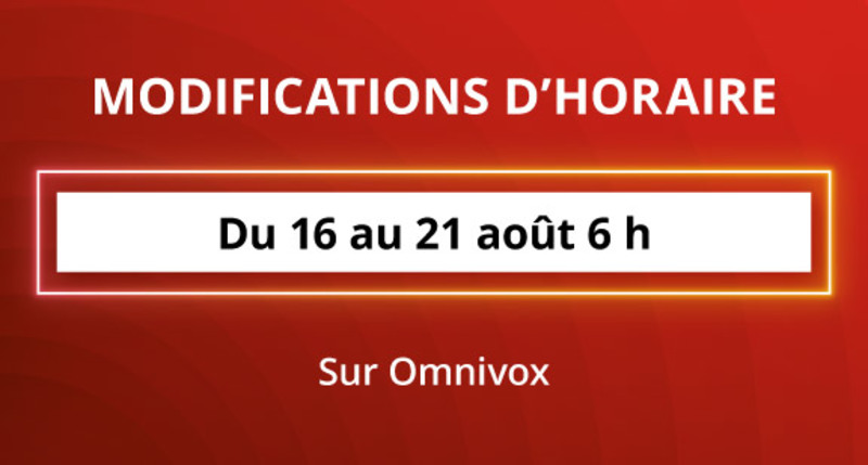 Modifications d'horaire - A23